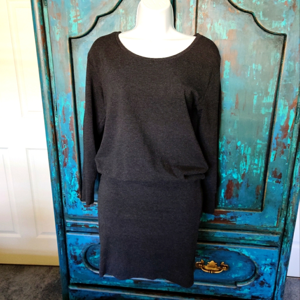 Dark grey sweater dress